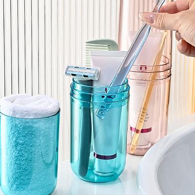 Transparent Toothpaste Toothbrush Holder Travel Bathroom Organizer Portable Wash Cup Storage Box Plastic Brush Holder Mouthwash