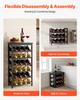 24 Bottle Detachable Wine Rack, 6-Tier Wine Bottle Holder,Solid Bamboo Wood Freestanding Floor Display Wine Storage Shelves with Table Top, for