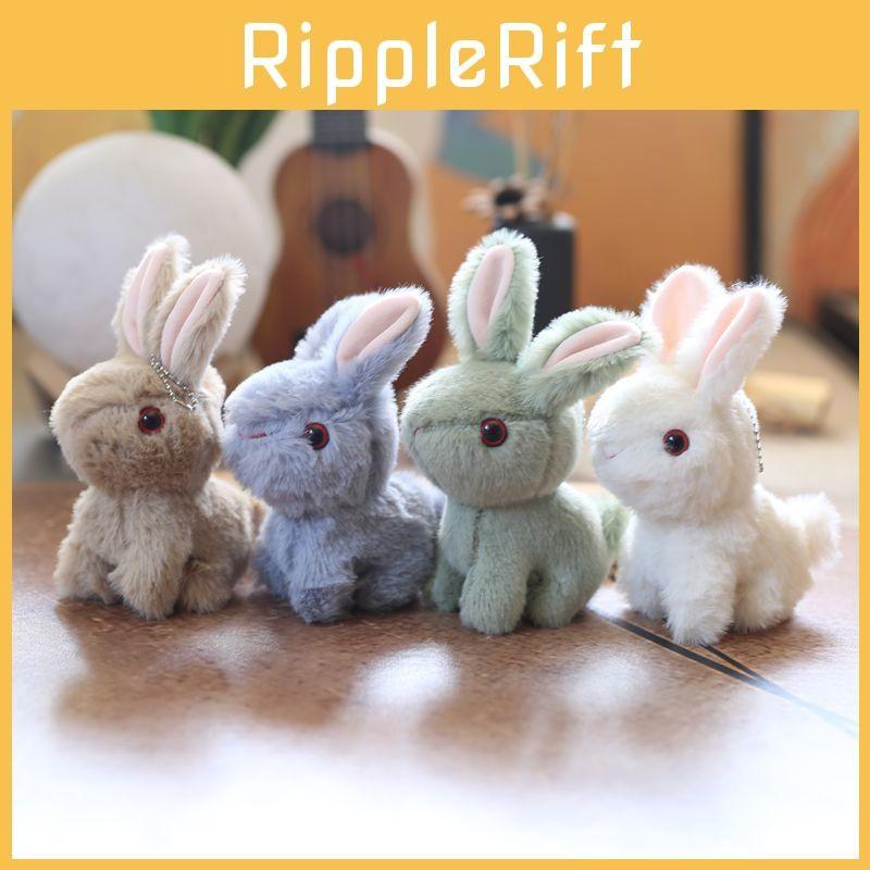 White Cute Cartoon Rabbit Plush Keychain Short Bag Decoration Kids Gift Doll