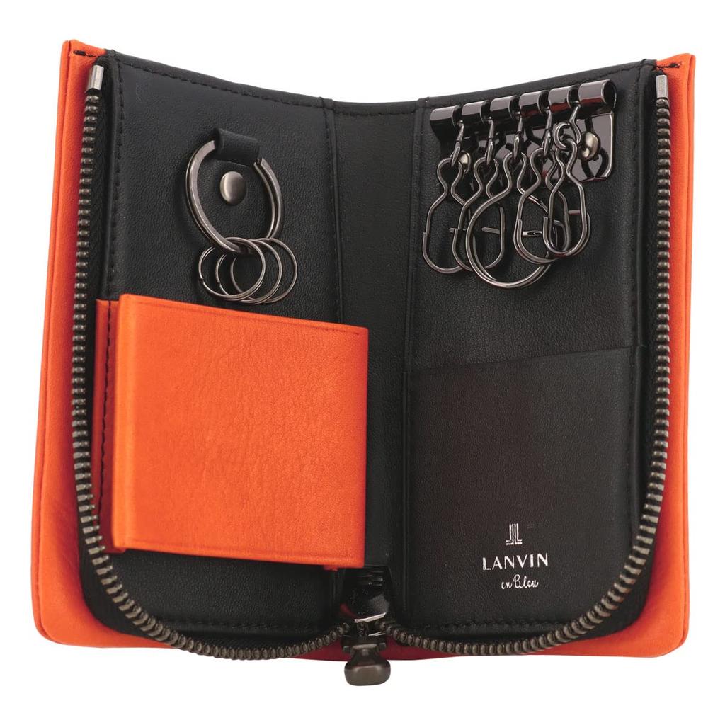 On Key Case 5 Rows Compatible with Smart Keys Genuine Leather 536602 Marseille Leather Cowhide Orange [Lanvin Bleu] Men's [26]