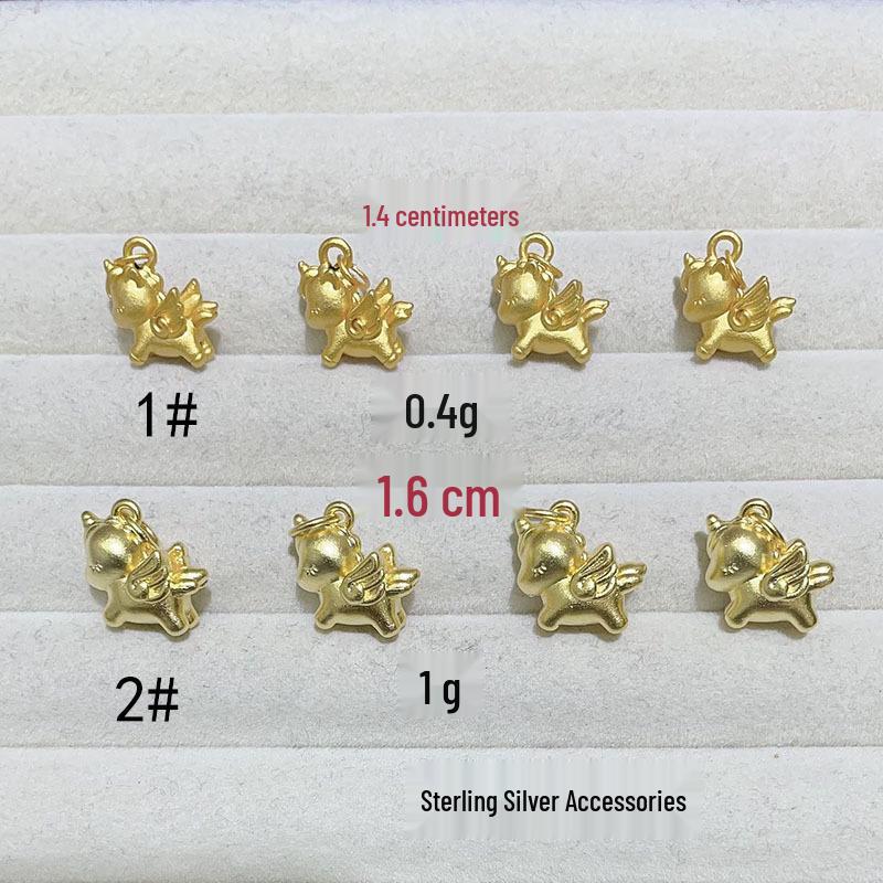 999 Sterling Silver 3D Unicorn Charm Pendant for Bracelets & Necklaces