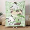 1pc, Sanrio Cute Pochacco Matcha Dessert Home Decor Blanket, Perfect Gift for Bedroom, Living Room, Travel, Camping, Car, Beach & Office Naps. Soft Fl