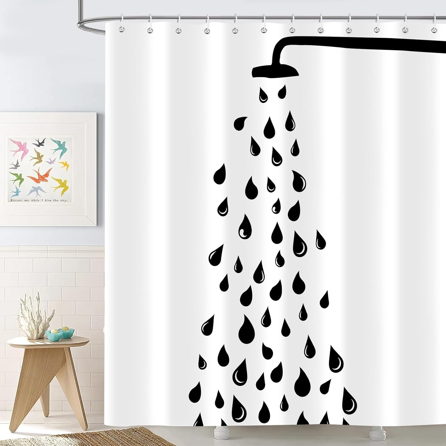 

Female Body Shower Curtain, Abstract Line Texture Boho Bath Curtain Decor For Women, Polyester Fabric Waterproof Bathroom W60H190(CM)-1 Pcs