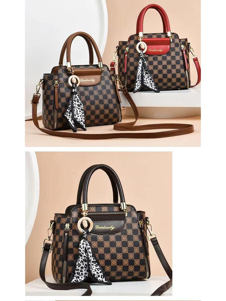 2024 Vintage PU Leather Tote Bag - Large Capacity Shoulder & Crossbody Handbag for Women