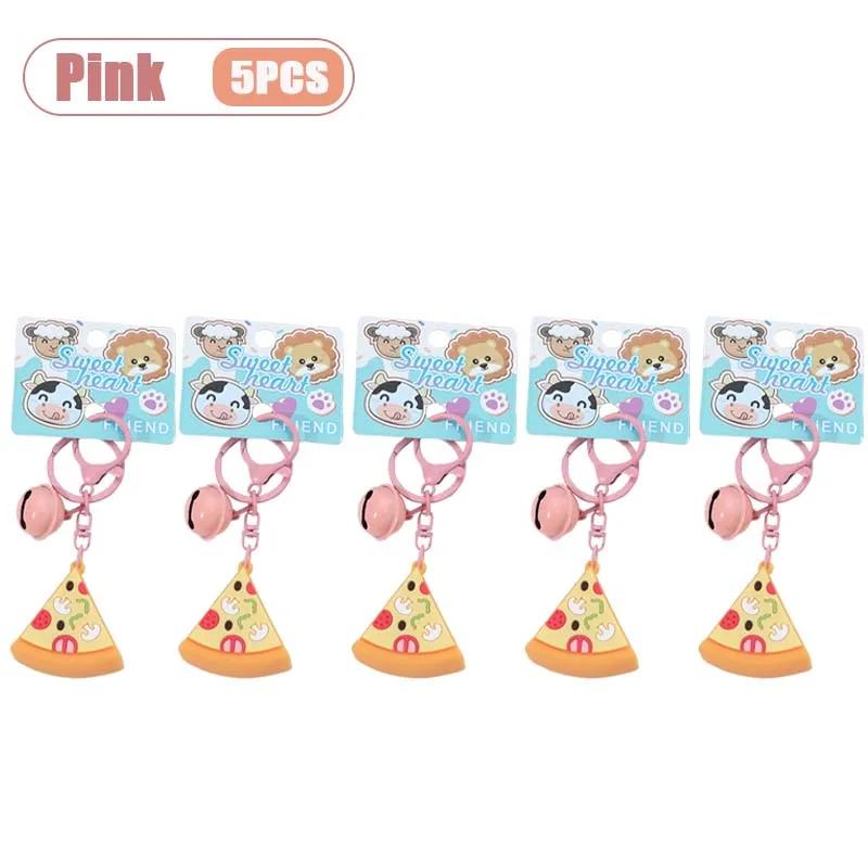 1/3/5PCS Cute Hamburger Fries Keychain Cartoon Food Charm Keyring Funny Car Decor Bag Pendant Gift for Kids Party Favors