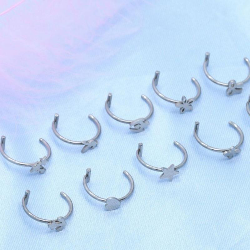 Fashionable Clip On Lip Jewelry Comfortable Wear Stainless Steel Imitation Lip Rings for Special Occasion Outfit