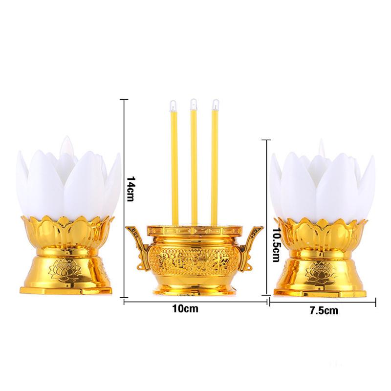 1 Set Led Lotus Simulation Candle Holder Electronic Luminous Candlestick Lamp Holder Electronic Lotus Candle Holder