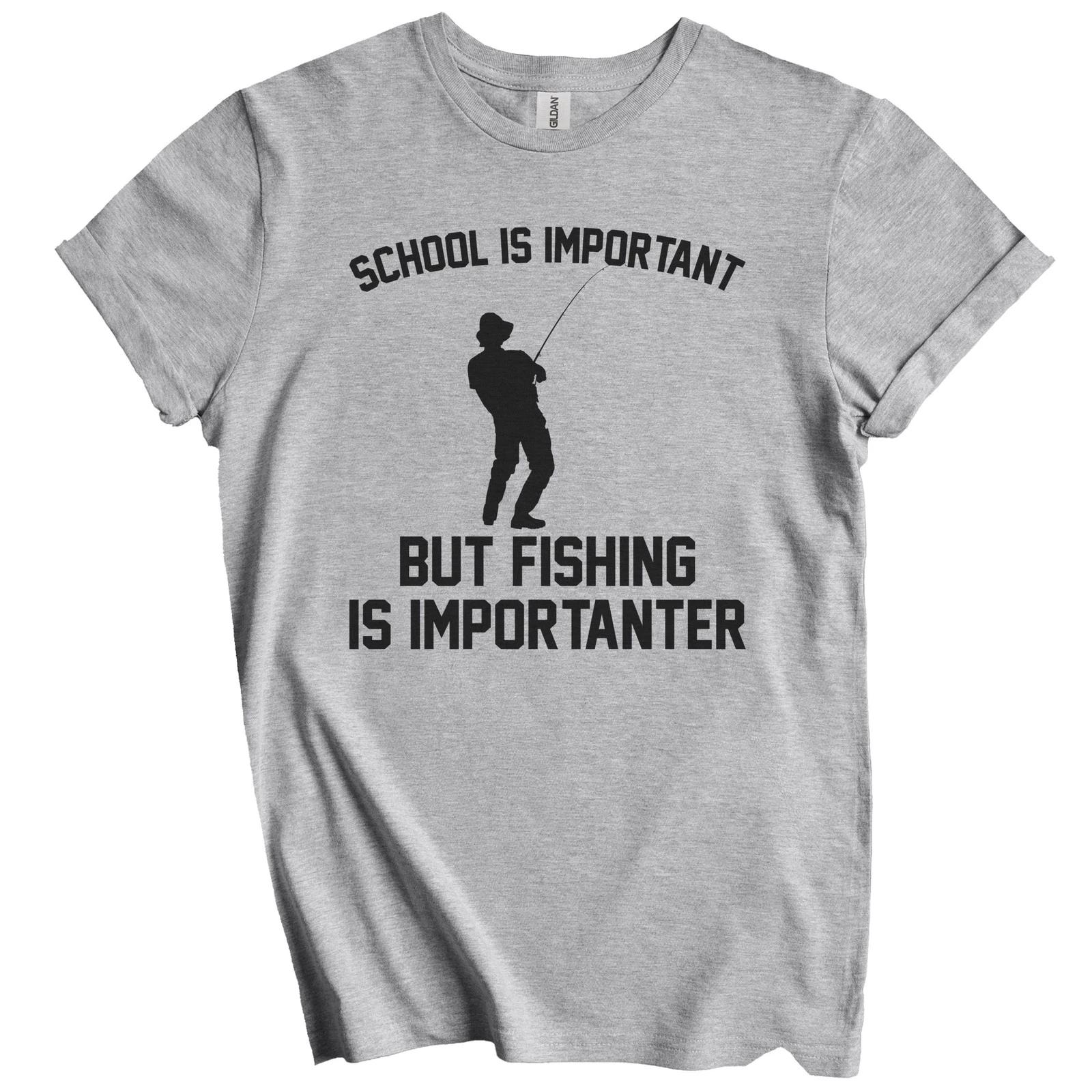 School Is Important But Fishing Is Importanter Funny Shirt 4XL