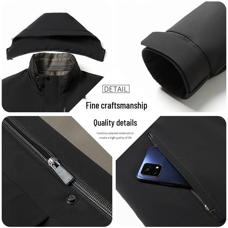 Tucano Men's Detachable Hooded Goose Down Winter Jacket