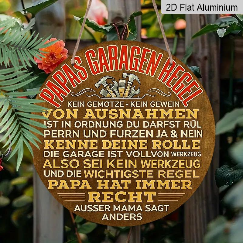 2D Flat Aluminum Father's Day-themed Wall Hangings In Various Sizes. Featuring Fun Garage-themed Quotes, These Make The Perfect Choice for Home