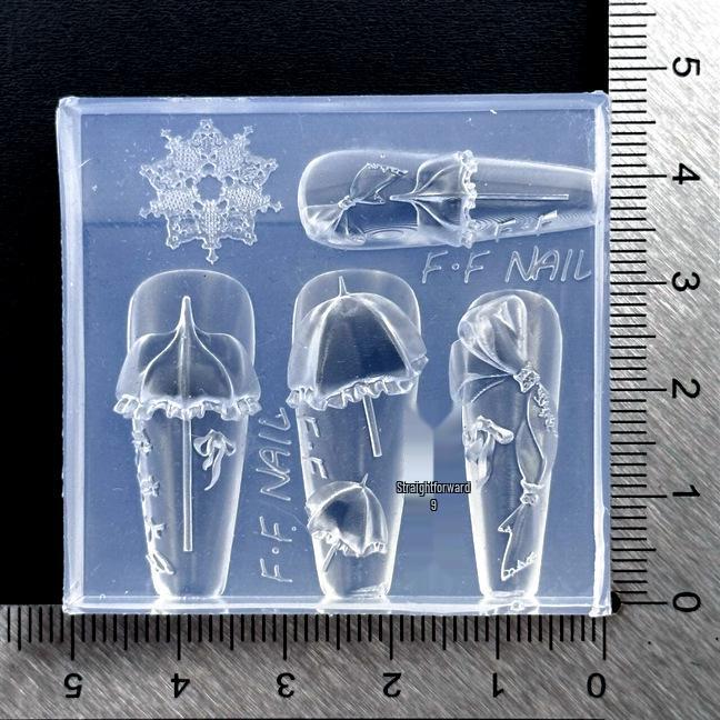 European Butterfly Lace Snowflake Umbrella Ring 3D Silicone Nail Art Mold