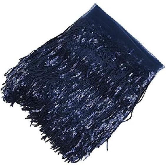 10 Yards Sparkly Sequined Tassel Ribbon Sequins Fringe Trim Spangle Paillette Lace Fabric for Sewing Curtain Pillow Home Decor Party Dress Stage