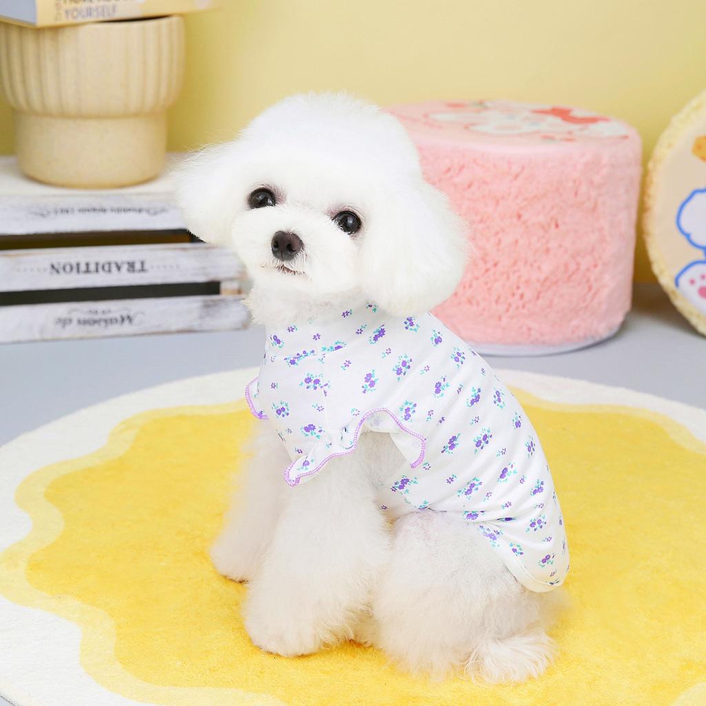 Spring and Summer New Fashion Flying Sleeves Small Fresh Pet Clothing Dog Clothes Teddy Applicable Dog Clothes