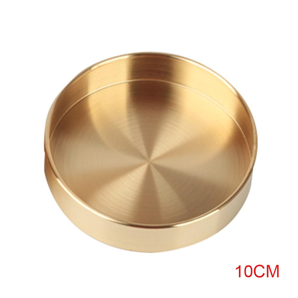 Vintage Round Tray Copper Storage Box Holder Container Dish Disc Home Decor Decoration by Jooan