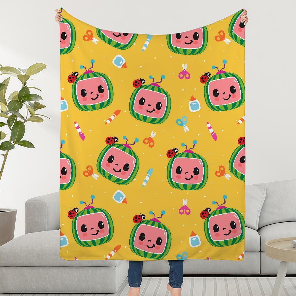 

C-CoCo-melonS-ES Blanket Baby Throw Super Cosy Plush Living Room Sofa Couch Cartoon Childish Birthday Gifts 75x90cm