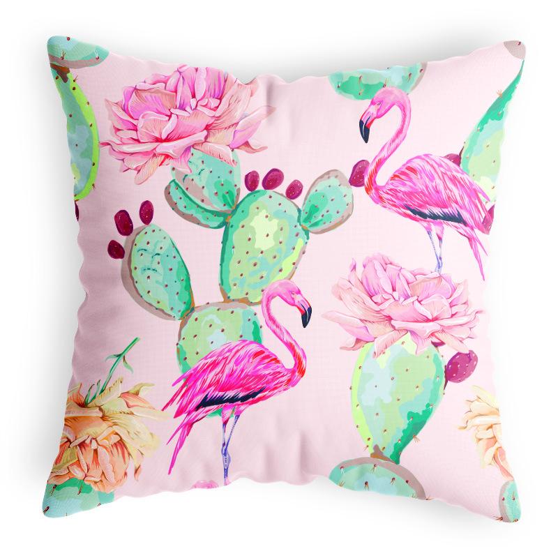 

New Chinese Style Pillowcase with Flower and Bird Digital Printing, Thickened Fabric Cushion Cover, Special Bedside Office Car Cushion Cover 44 * 44CM Pillow Cover, Satin