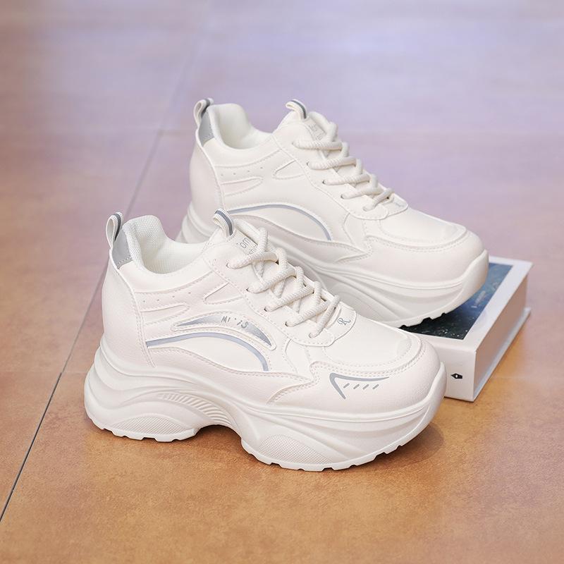 Lässige klobige Plateau-Sneaker für Damen Atmungsaktive rutschfeste Sport-Gehschuhe Leichte bequeme Trainings-Tennis-Laufschuhe für Damen