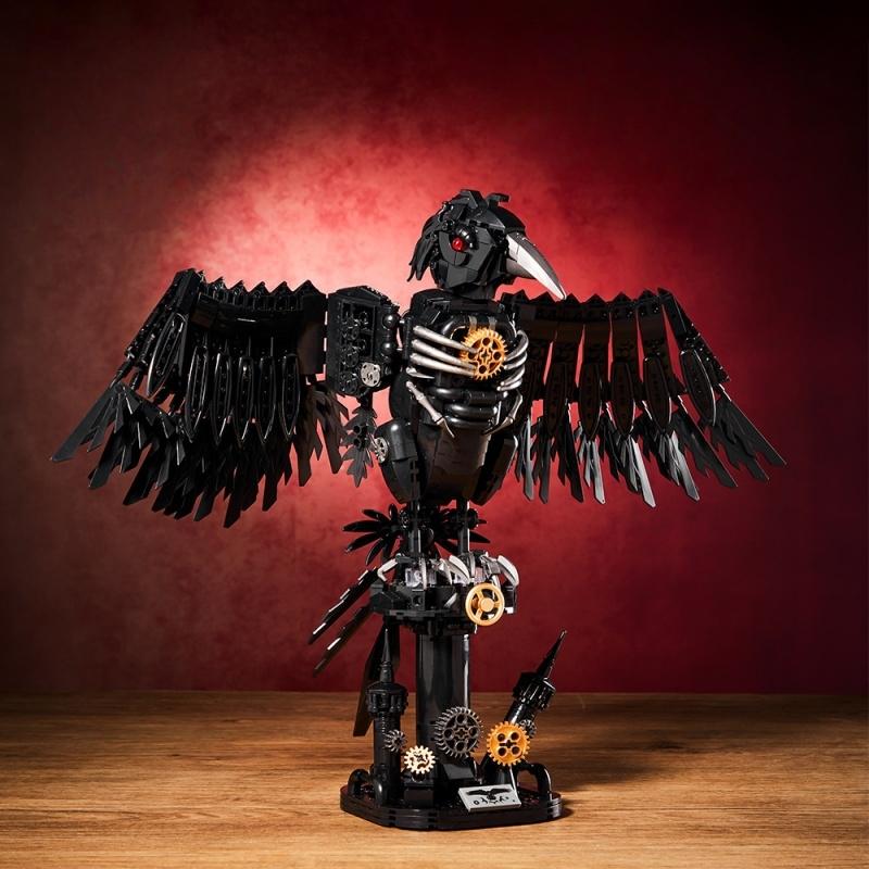 Mechanical Crow Building Blocks Cyberpunk Series Collection Model Ornaments Cool Children's Toys Educational Birthday Gifts