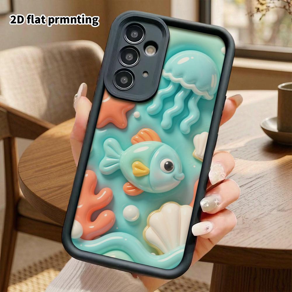 Phone case: 2D flat, fits Samsung Galaxy A34 A35 M05 M06 S20 S22 S21 FE Plus 5G protective case, underwater world, perfect Christmas and Halloween hol