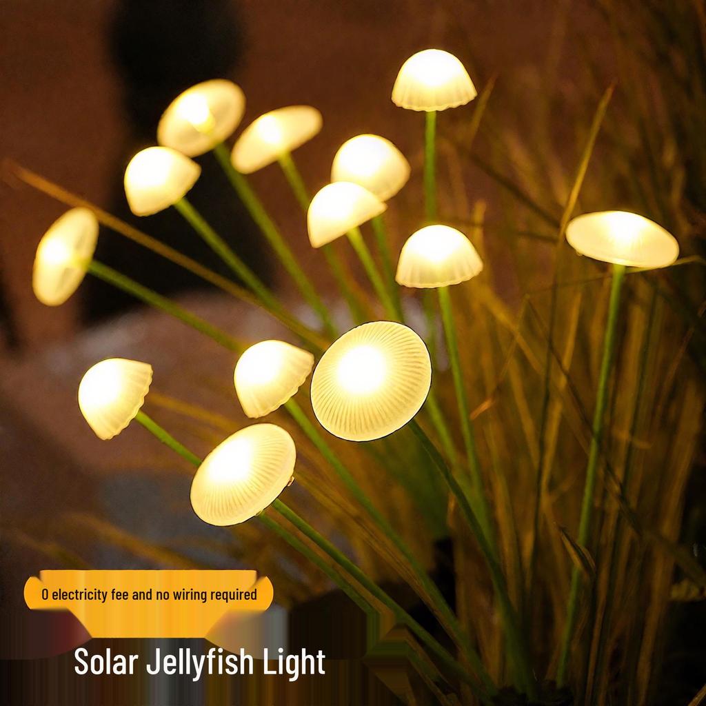 Solarquallen-Landschaftsleuchten: Dekorationen für Außenhof & Rasen, Atmosphäre & Pilzbeleuchtung