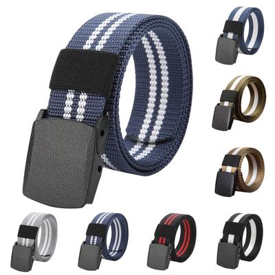 Herren Nylon Gürtel Lässiger Kunststoff Glatte Schnalle Canvas Gürtel Verstellbarer Gürtel