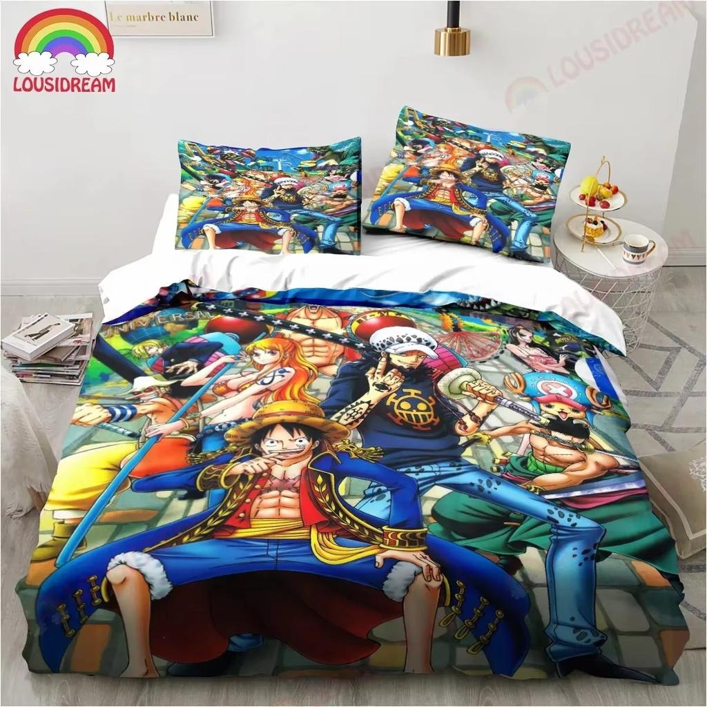3D Print One Anime P-piece Bedding Set,Duvet Cover Comforter Bed Set Quilt Cover Pillowcase,King Queen Twin Size Boy Girl Adult