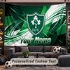 Wall Hanging Tapestry Custom NameIreland Rugby Pattern Personalized Printed Fabric Wall Decor