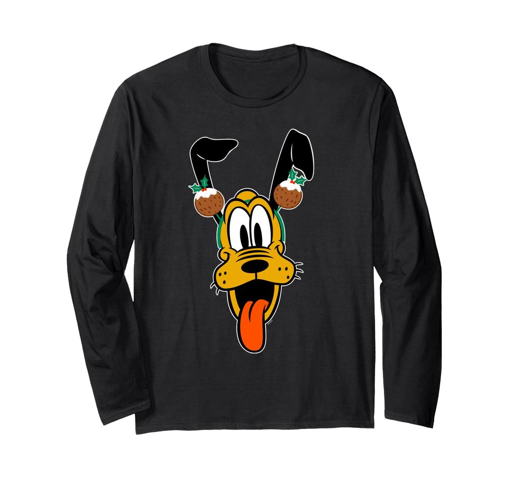 Disney Pluto Christmas Holiday Pudding Headband Long Sleeve T-Shirt