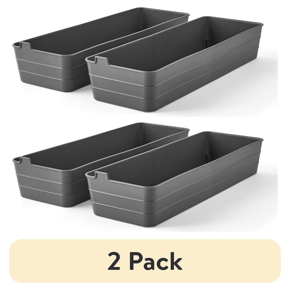 (2 pack Utility Storage Flex Tray Gray 5" x 15" 2 Pack