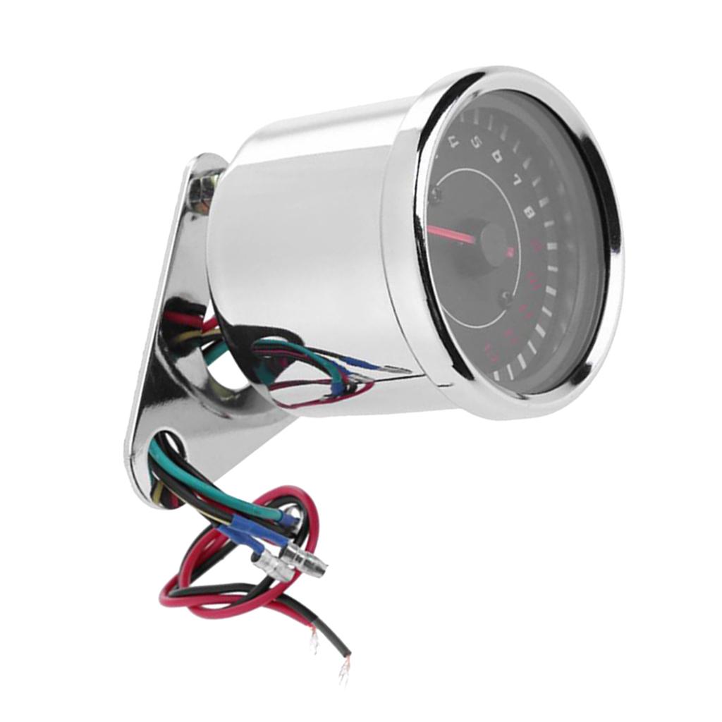 Universal Motorcycle Tachometer Gauge LED Backlight 0 to 13000RPM Metal 12V for Motorcycle Headlight