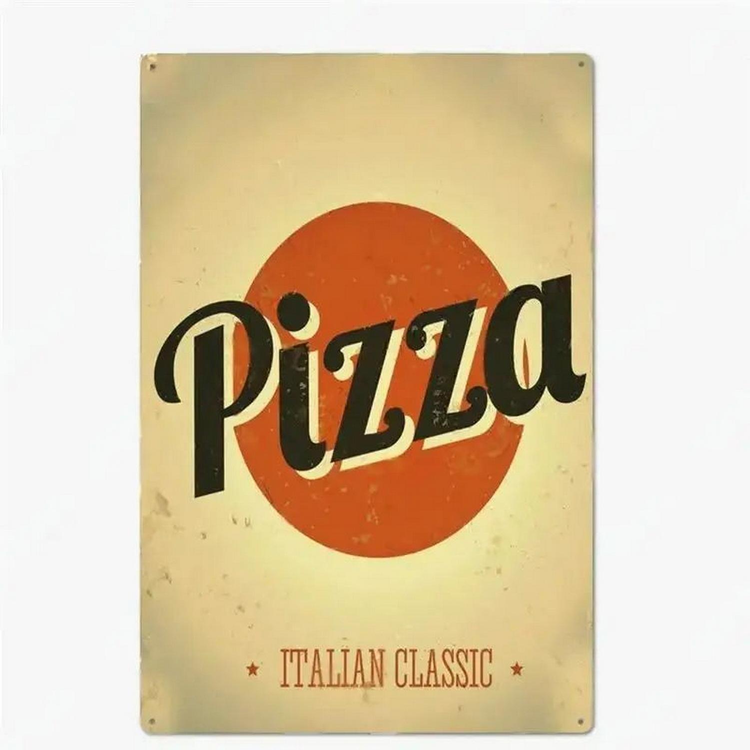 

Great Food Best Homemade Pizza Here Metal Tin Signs Wall Art Posters Plate Wall Decor for Bars Man Cave Cafe Clubs Garage Retro 20X30CM