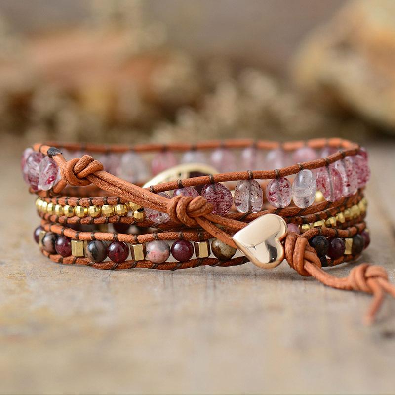 BLINGBAY Women's Bracelet New Crystal Scalp Rope Hand-Woven Beaded Bracelet Bohemian Multi-Layer Bracelet Fashion Jewelry Girls Jewelry Gift