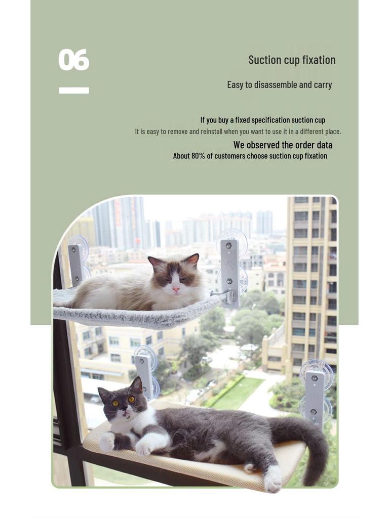 Cat Hammock Bed: Window Suction Cup Sunbathing Lounge for Pets