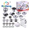 25Pcs Children Stainless Steel Pretend Play Food Kitchen Cookware Set Toy Mini Cooking Game Pot Shovel Tinplate Kid Kitchen Toy