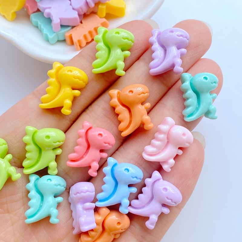 30Pcs New Cute Mini 12*15mm Little Dinosaur Flat Back Resin Nail Enhancement Jewelry Craft Decoration Accessorie