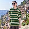 Jeep Unisex Striped Loose-Fit Pure Cotton Short-Sleeve Polo Shirt