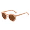 Fashion new matte children's glasses boys and girls trendy wear colorful sunglasses retro round frame sunglasses