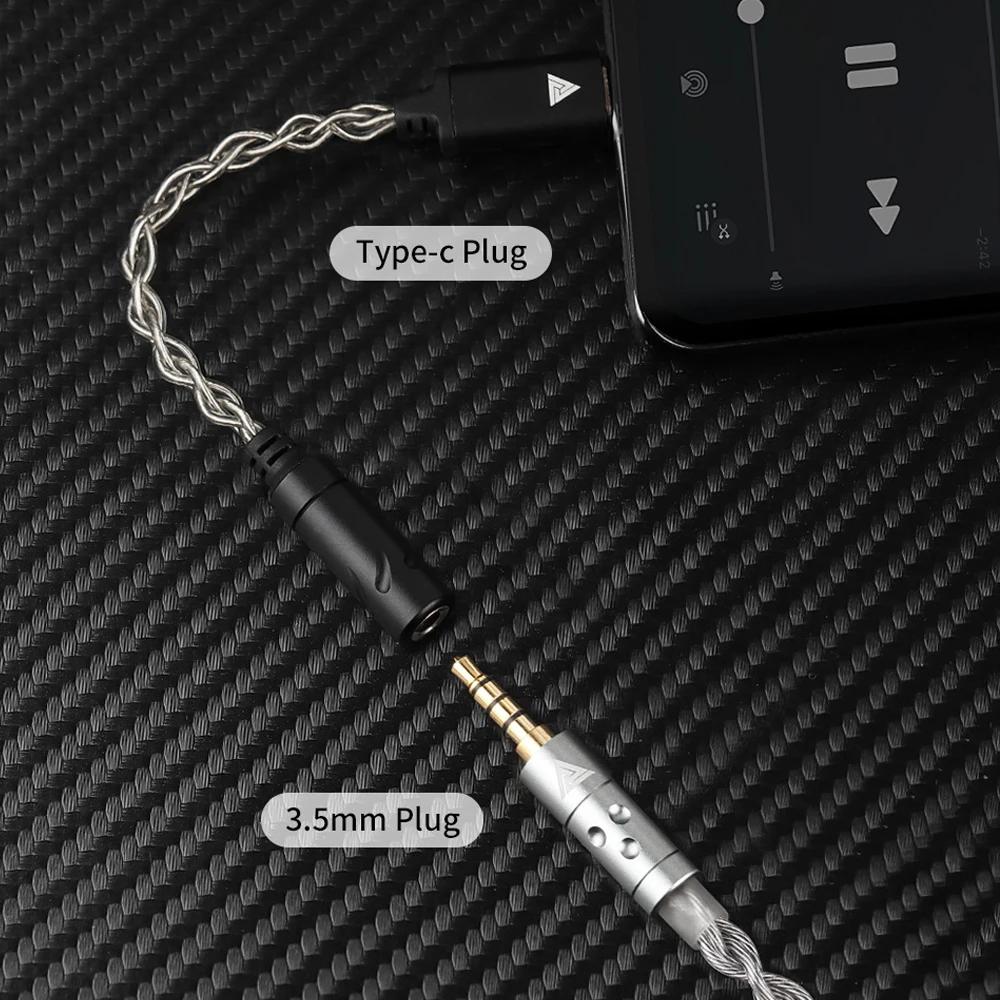 QKZ TC MAX HiFi USB DAC Typ C na 3,5mm Sluchátkový Zesilovač Čip KT02F20 Audio Dekodér Adaptér pro Telefon USB C Digitální DAC Pro Android