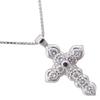 Cross Necklace Pt850Platinum/diamond Cross 3.4g Women Used