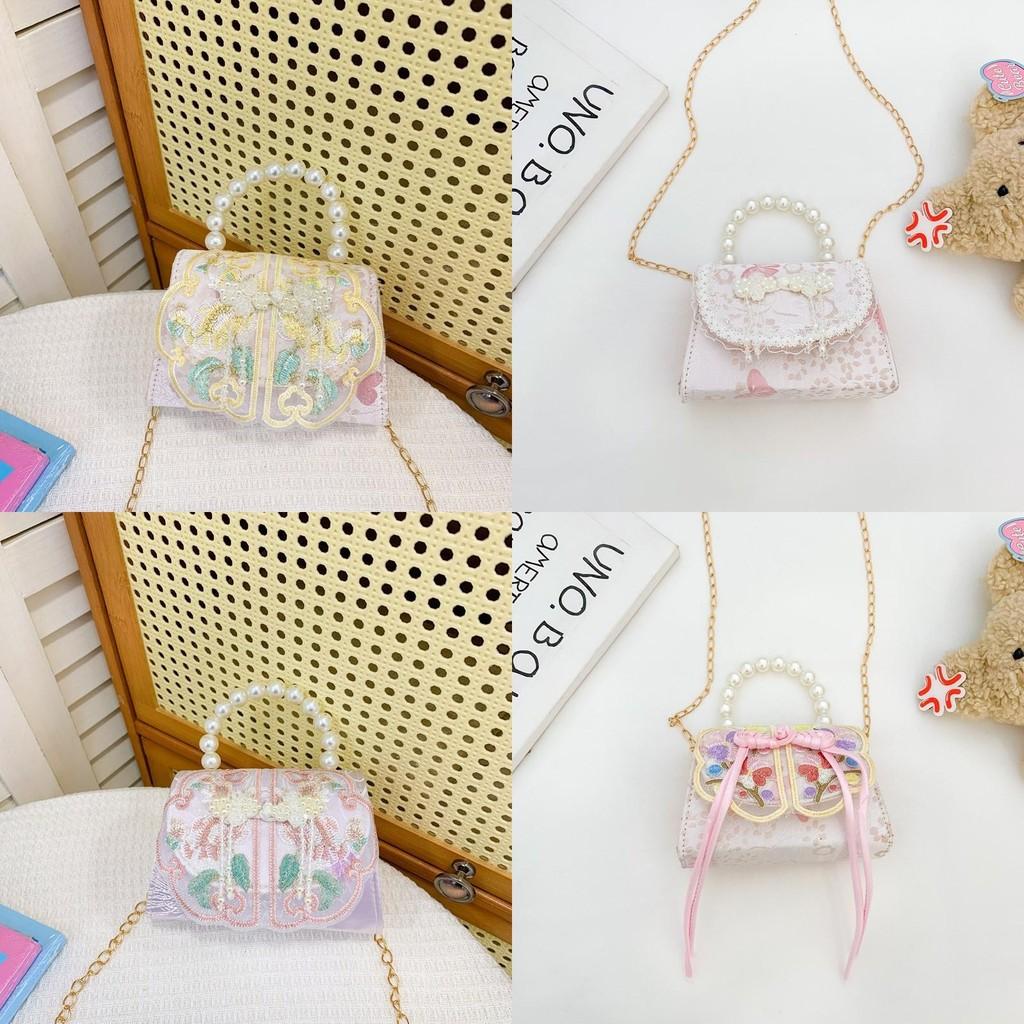 Beautifully Crafted Girls Pu Shoulder Bag With Stylish Bow And Pearl Touch