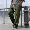 Pantaloni da Uomo in Velluto a Coste, Vestibilità Larga, Gamba Dritta, con Drappeggio, Pantaloni Sportivi Casual per l'Uso Quotidiano
