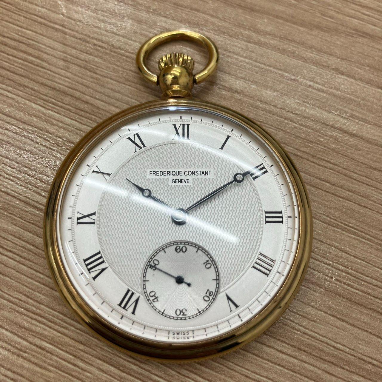 Used [Good condition/immovable item] Frederic Constant pocket watch, manual winding, reverse skid, guilloche dial