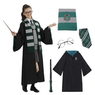 Conjunto de Disfraz Trendy Mall Harry Potter Slytherin para Niños Tallas Mágicas Conjunto de Disfraz de Halloween para Universal Studios Japan 2025 5 Piezas (Bata, Gafas,