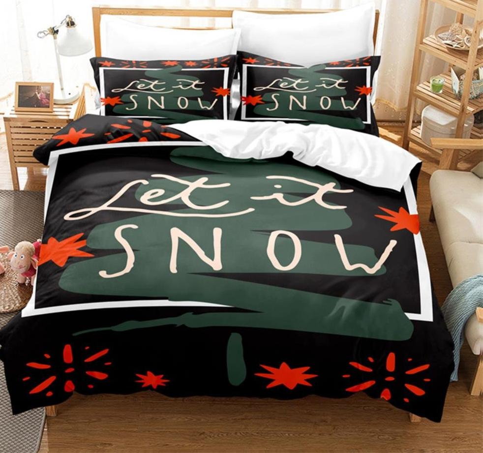 Comforter 3D Digital Printed Queen King Size Creative Christmas Bedding Set Fashion Design 3 Piece Set With 2 S