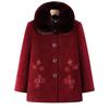 Grandma Winter Coat New Women's Middle-aged and Elderly Plush Thickened Woolen Coat Mother Imitation Mink Fur Collar Clothes