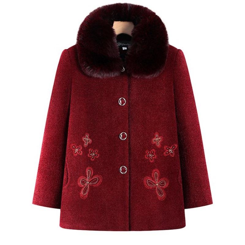 Winter Coat New Women's Fleece Thickened Woolen Coat Imitation Mink Fur Collar Clothes