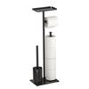 Avec Plateau Porte-rouleau de Papier Toilette sur Pied Support Brosse de Toilette Amovible Rangement Maison
