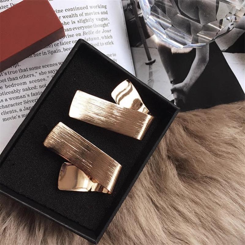 

Японские и корейские складные металлические серьги с геометрическим рисунком в журнальном стиле, персонализированные и универсальные, стильные большие серьги и серьги для женщин.