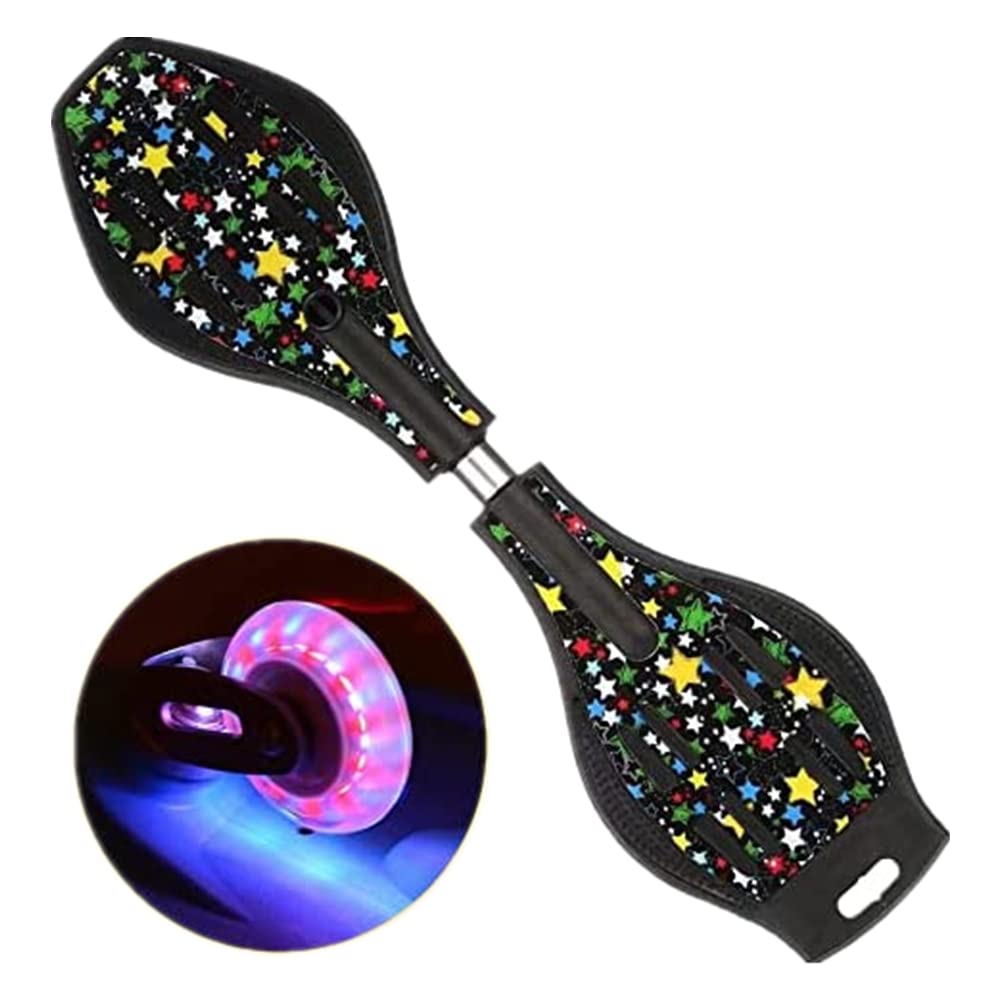 IMICHAEL Skateboard for Kids Birthday Present Christmas Kickboard Skateboard for Kids Children Wheels Gift S-Board Light-up J-Board S-Board (Rocket)