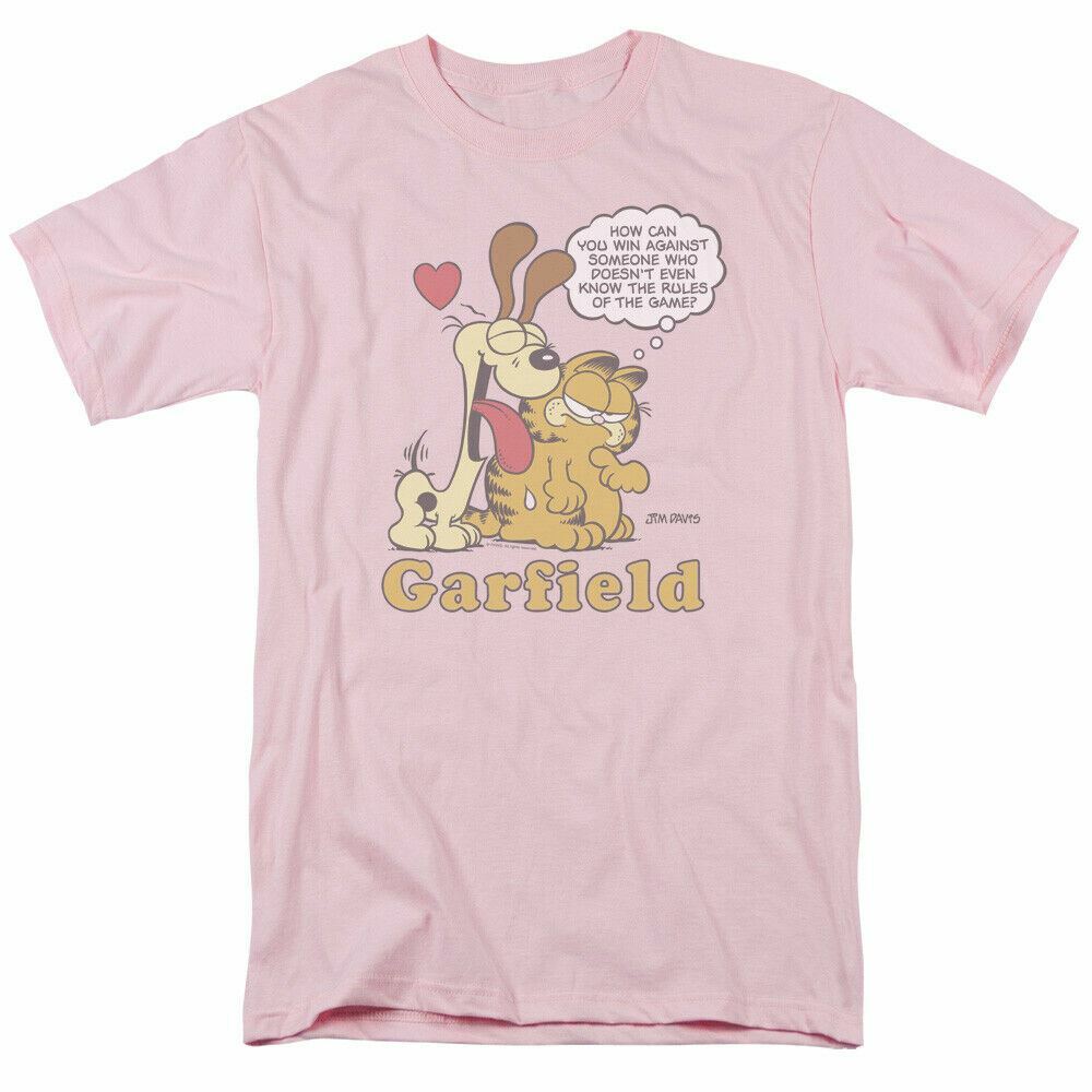 26 Garfield Cant Win T Shirt Mens Licensed Odie Jim Davis Comic Tee Light Pink Unisex T-Shirt M